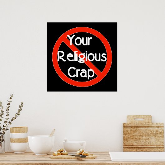Geen religieuze krap poster (Keuken)
