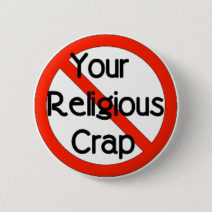 Geen religieuze krap ronde button 5,7 cm
