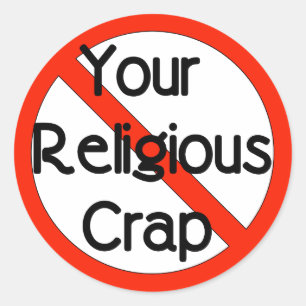 Geen religieuze krap ronde sticker