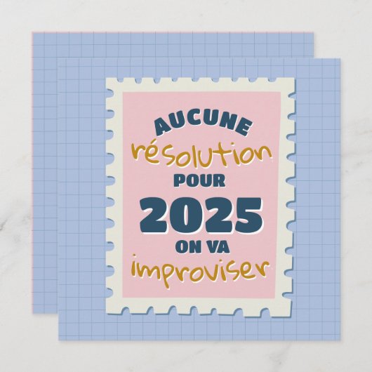 Geen resolutie dit jaar feestdagenkaart (Voorkant / Achterkant)