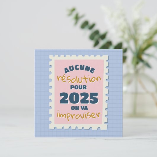 Geen resolutie dit jaar feestdagenkaart (Staand voorkant)