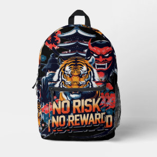 Geen risico, geen beloning - Samurai Tiger Bedrukte Rugzak