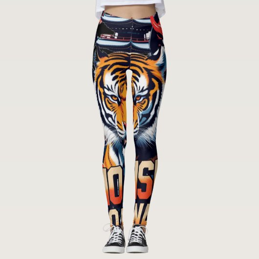 Geen risico, geen beloning - Samurai Tiger Leggings (Voorkant)