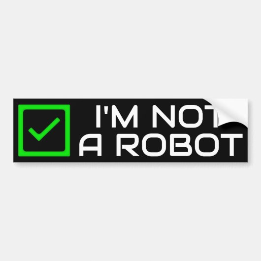 Geen Robot (dark) Bumpersticker (Voorkant)