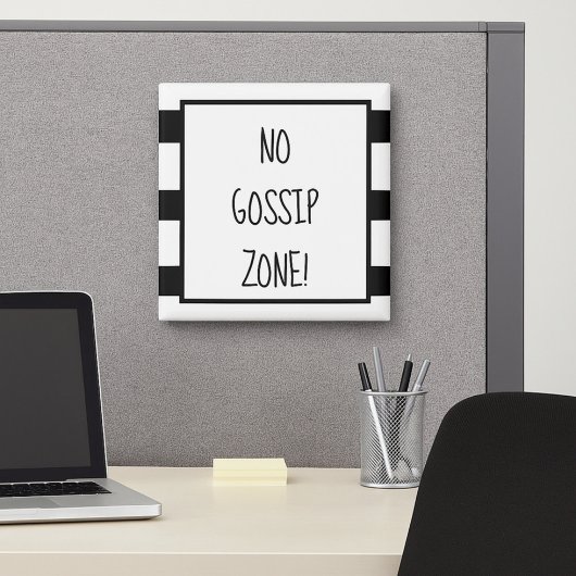 Geen roddelzone zwart-wit Kantoor Magneet