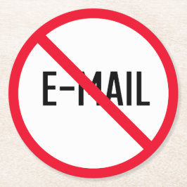 Geen rode cirkelteken voor e-mail | Aangepaste ron Ronde Kartonnen Onderzetter