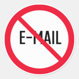 Geen rode cirkelteken voor e-mail | Klassieke rond Ronde Sticker