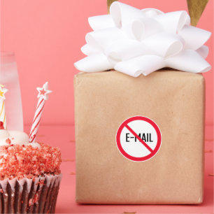 Geen rode cirkelteken voor e-mail   Klassieke rond Ronde Sticker