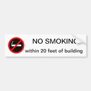GEEN ROKEN binnen 20 voet van het gebouw Bumpersticker