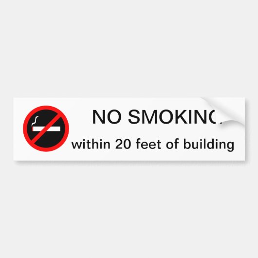 GEEN ROKEN binnen 20 voet van het gebouw Bumpersticker (Voorkant)