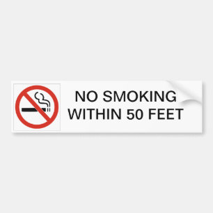 GEEN ROKEN BINNEN DE BUMPERSTICKER VAN 50 FEET CAR