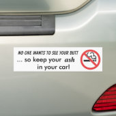Geen roken bumpersticker (Op auto)