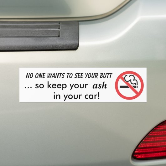 Geen roken bumpersticker (Op auto)