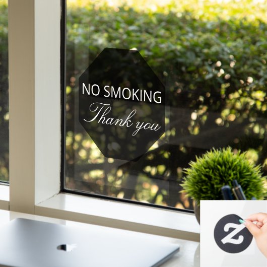 Geen Roken Dank U Aangepaste Ruitsticker  Raamsticker (Kantoor)