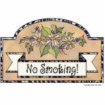 "Geen roken" — Decoratief teken Fotobeeldje Ornament<br><div class="desc">Geen rokerdeurteken. Beige achtergrond met florale decoratie</div>