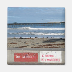 Geen roken, geen alcohol, geen glazen flessen magneet