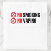 Geen roken geen dop rechthoekige sticker (Tas)