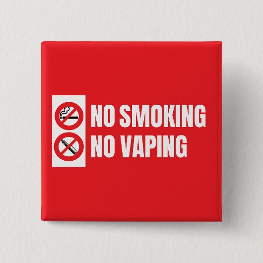 Geen roken geen dop vierkante button 5,1 cm (Voorkant)