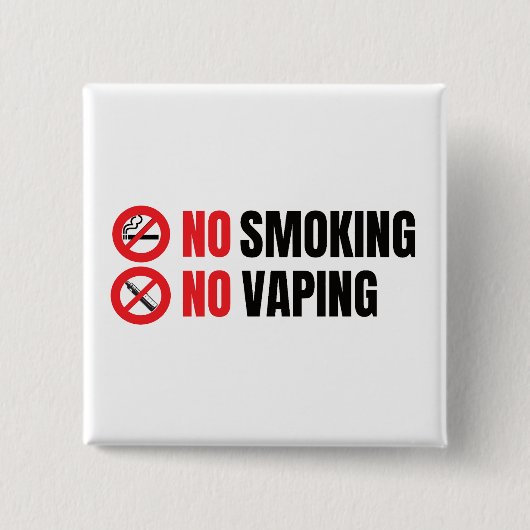 Geen roken geen dop vierkante button 5,1 cm (Voorkant)