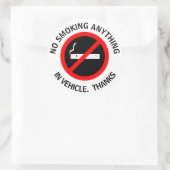 GEEN ROKEN IN HET VOERTUIG. BEDANKT RONDE STICKER (Tas)