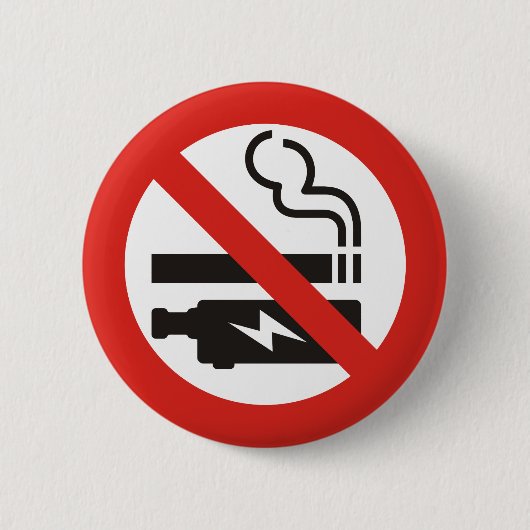 Geen roken of dampen ronde button 5,7 cm (Voorkant)