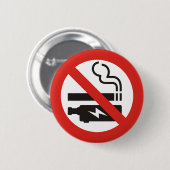 Geen roken of dampen ronde button 5,7 cm (Voorkant /achterkant)