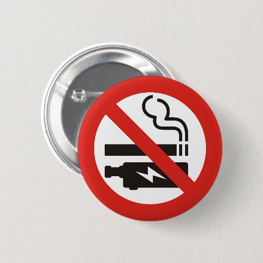 Geen roken of dampen ronde button 5,7 cm (Voorkant /achterkant)