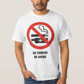 Geen roken of dampen t-shirt (Voorkant)