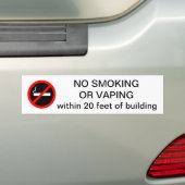 GEEN ROKEN OF VAPEN binnen 20 voet van het gebouw Bumpersticker (Op auto)
