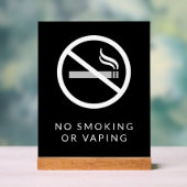 Geen roken of vaping teken acryl bord (Neutraal)