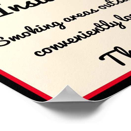 Geen roken Poster 3 Aangepaste tekstgebieden (Hoek)