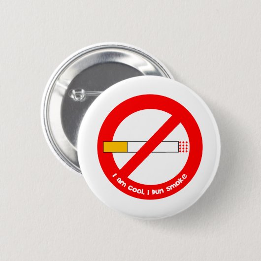 Geen roken ronde button 5,7 cm (Voorkant /achterkant)