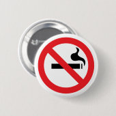 Geen roken ronde button 5,7 cm (Voorkant /achterkant)