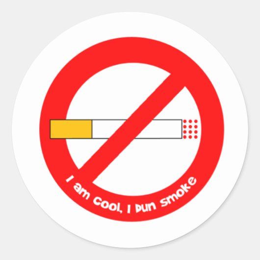 Geen roken ronde sticker (Voorkant)