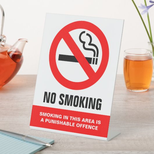 Geen roken tablet-bord reclamebord met voetstuk (Insitu)