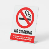 Geen roken tablet-bord reclamebord met voetstuk (Voorkant)