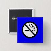Geen roken vierkante button 5,1 cm (Voorkant /achterkant)