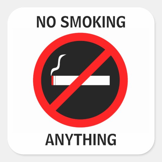 GEEN ROKEN VIERKANTE STICKER (Voorkant)