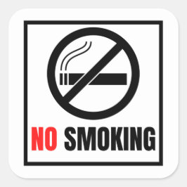 Geen roken vierkante sticker