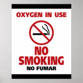 Geen roken - Zuurstof in gebruik - geen Fumar Poster (Voorkant)