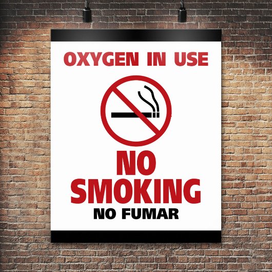 Geen roken - Zuurstof in gebruik - geen Fumar Poster