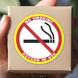 Geen roken - Zuurstof in gebruik - geen Fumar Ronde Sticker