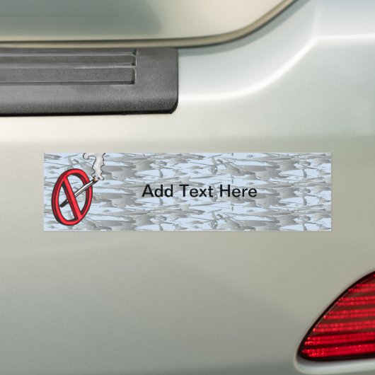 Geen rokersymbool bumpersticker (Op auto)