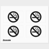 Geen rokersymbool rechthoekige sticker (Vel)
