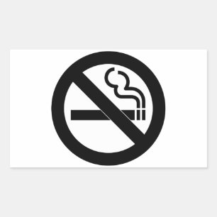 Geen rokersymbool rechthoekige sticker