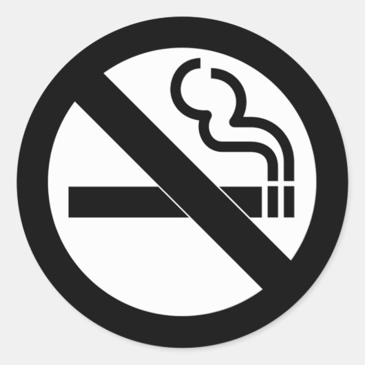 Geen rokersymbool ronde sticker (Voorkant)