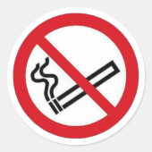 Geen rokersymbool ronde sticker (Voorkant)