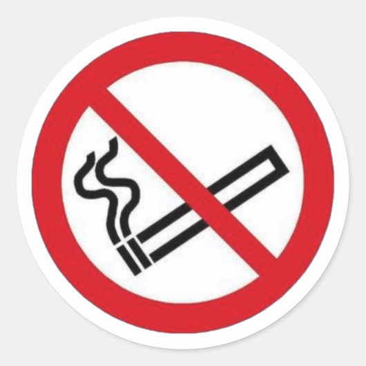 Geen rokersymbool ronde sticker (Voorkant)