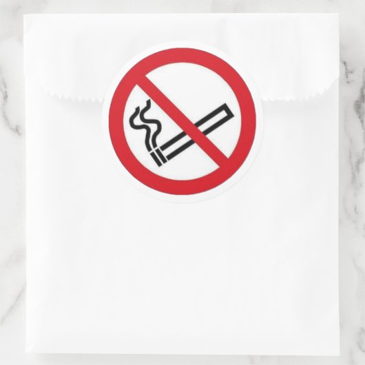 Geen rokersymbool ronde sticker (Tas)