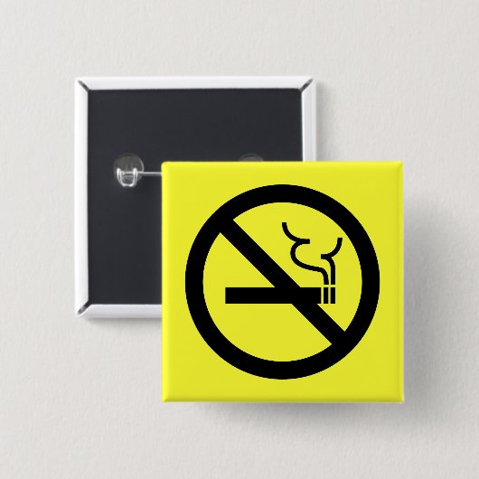 Geen rokersymbool vierkante button 5,1 cm (Voorkant /achterkant)